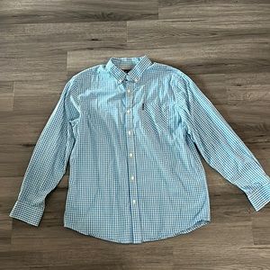 Ben Sherman Mens Blue Gingham Long Sleeve Button Down
Casual Shirt XL